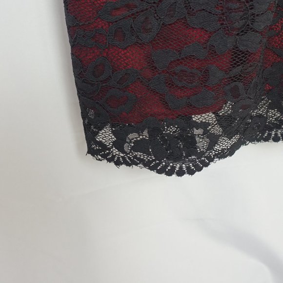 Ax Paris Lace Strappy Bodycon Dress - Black & Red - Picture 5 of 11